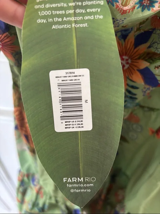 Farm Rio Yard Green Floral Mini Dress - Picture 4 of 8